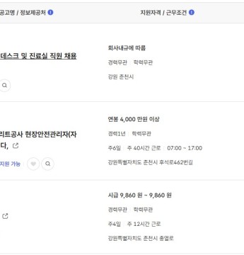 2024.11.25 워크넷 채용정보